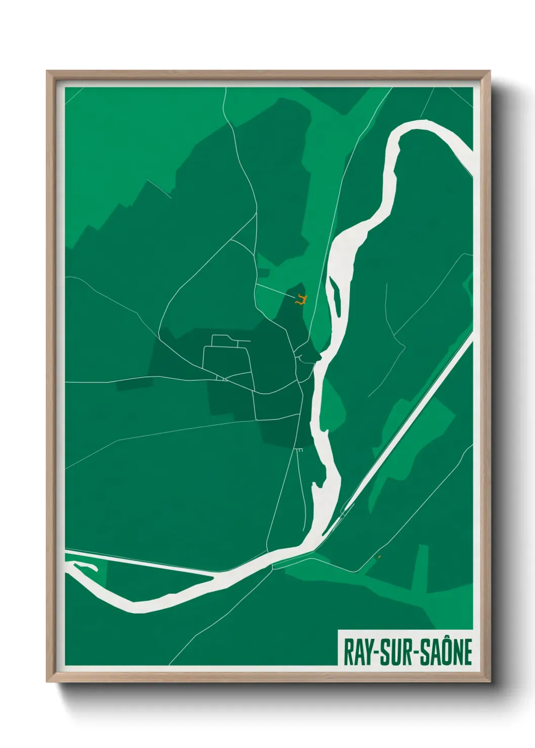 Un poster carte Ray-sur-Saône
