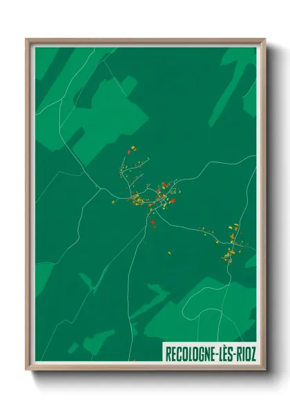 Une affiche de carte sur Recologne-lès-Rioz