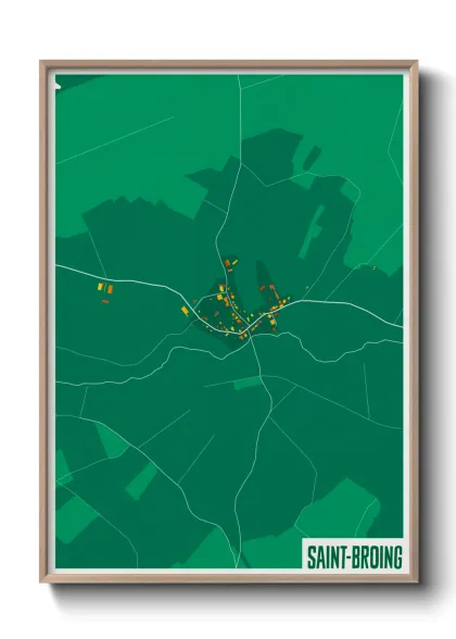 Une affiche de carte sur Saint-Broing