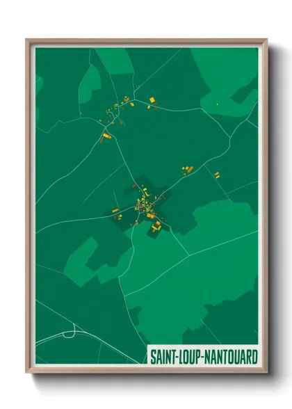 Une affiche de carte sur Saint-Loup-Nantouard