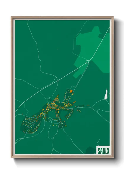 Une affiche de carte sur Saulx