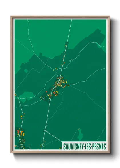 Une affiche de carte sur Sauvigney-lès-Pesmes