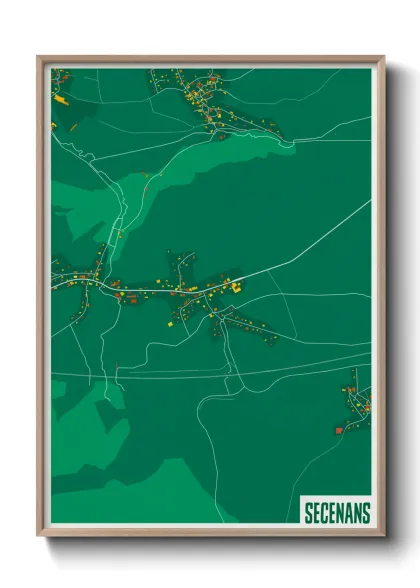 Une affiche de carte sur Secenans