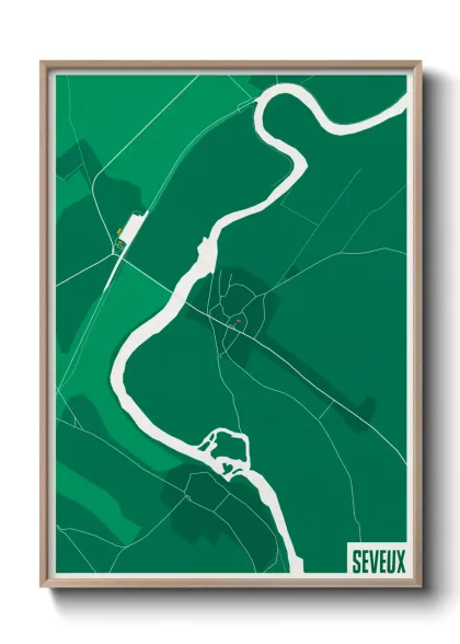 Une affiche de carte sur Seveux
