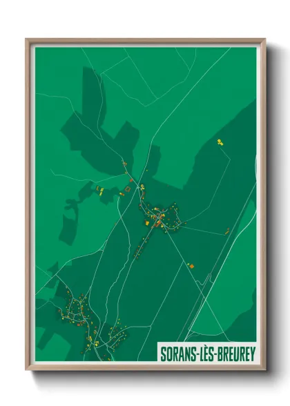 Une affiche de carte sur Sorans-lès-Breurey