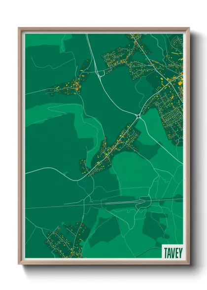 Une affiche de carte sur Tavey