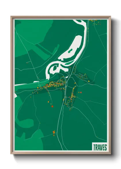 Une affiche de carte sur Traves