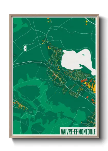 Une affiche de carte sur Vaivre-et-Montoille