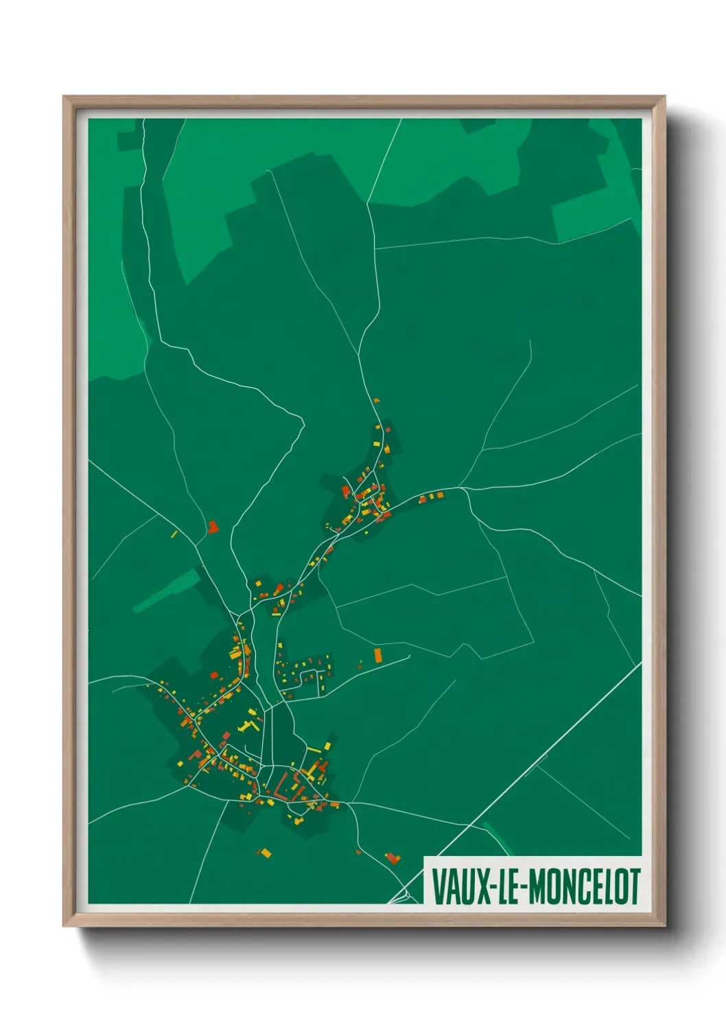 Un poster carte Vaux-le-Moncelot