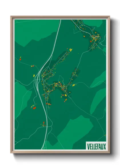 Une affiche de carte sur Vellefaux