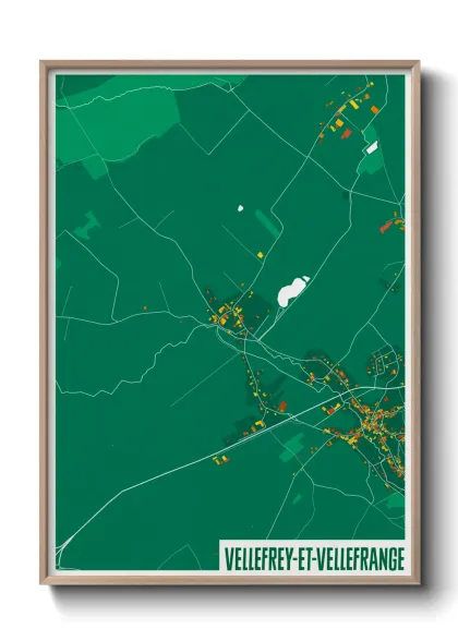 Une affiche de carte sur Vellefrey-et-Vellefrange