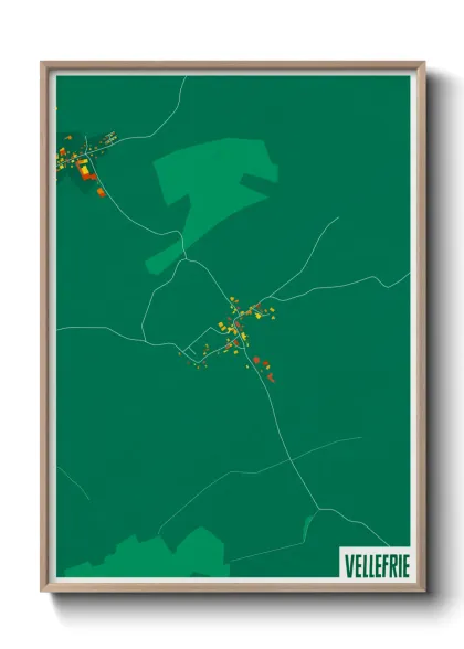 Une affiche de carte sur Vellefrie