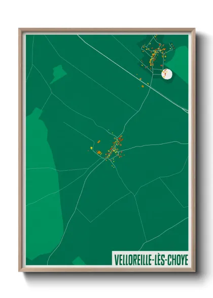 Une affiche de carte sur Velloreille-lès-Choye