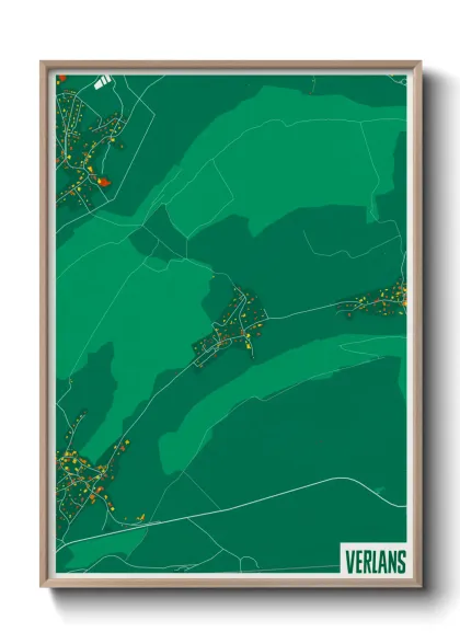 Une affiche de carte sur Verlans