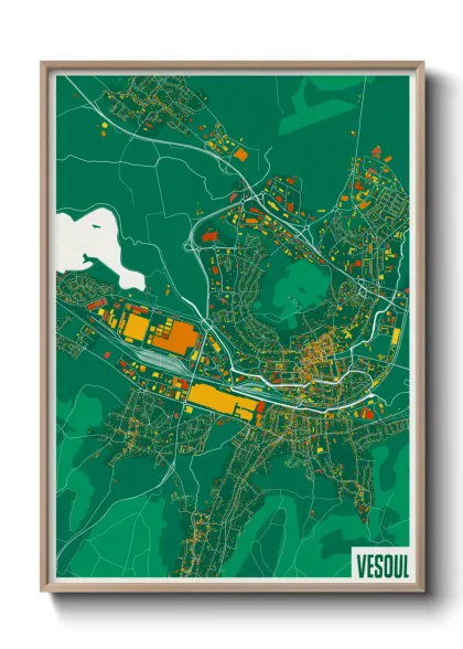 Une affiche de carte sur Vesoul