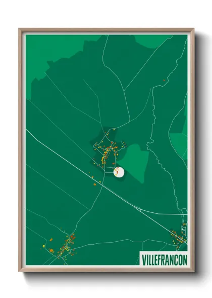 Une affiche de carte sur Villefrancon