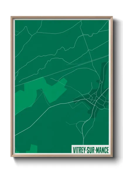 Une affiche de carte sur Vitrey-sur-Mance