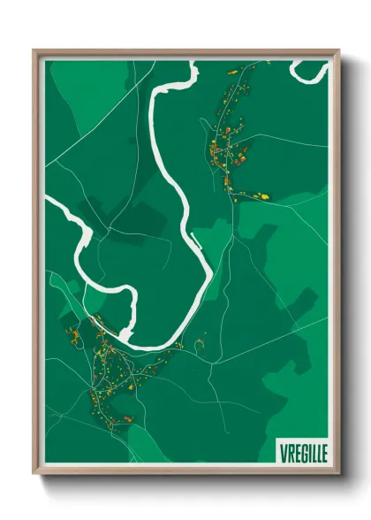 Une affiche de carte sur Vregille