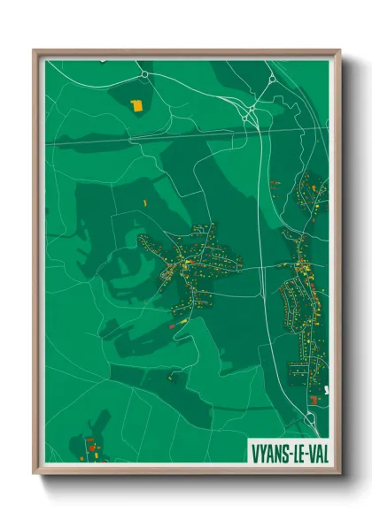 Une affiche de carte sur Vyans-le-Val
