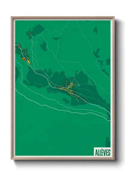 Une affiche de carte sur Allèves