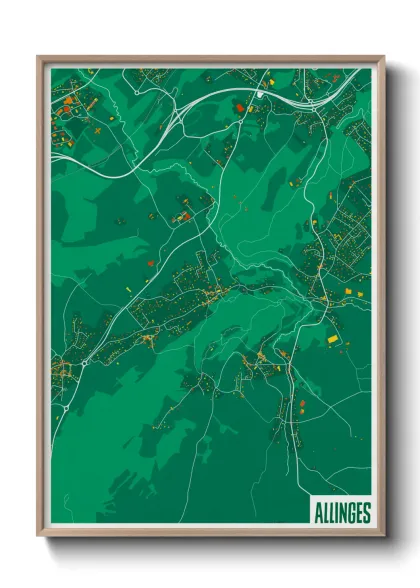 Une affiche de carte sur Allinges