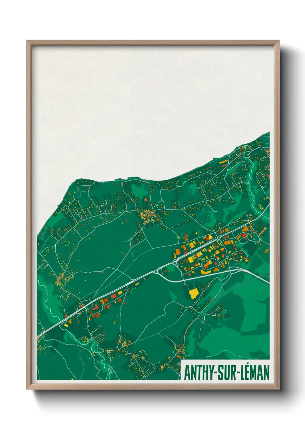 Un poster carte Anthy-sur-Léman