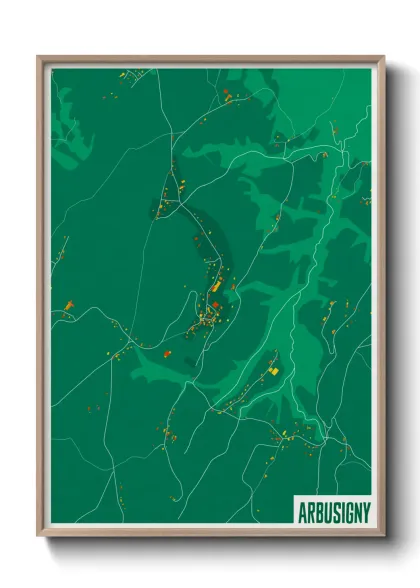 Une affiche de carte sur Arbusigny