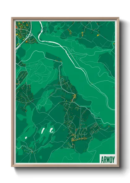 Une affiche de carte sur Armoy