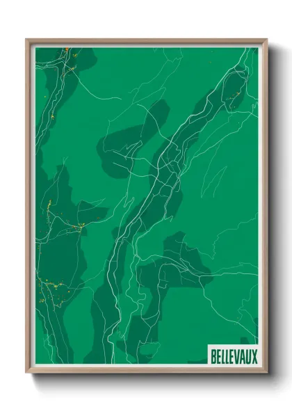 Une affiche de carte sur Bellevaux