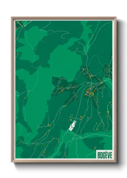 Une affiche de carte sur Bogève
