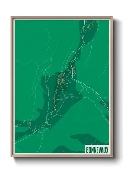 Une affiche de carte sur Bonnevaux