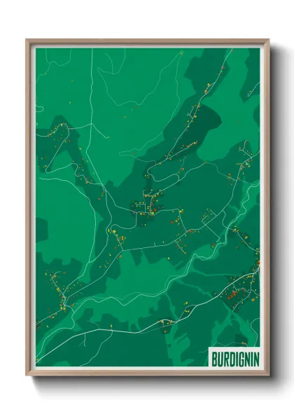 Une affiche de carte sur Burdignin