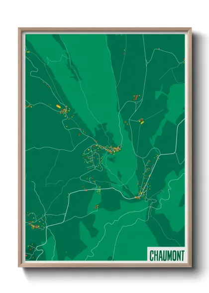 Une affiche de carte sur Chaumont
