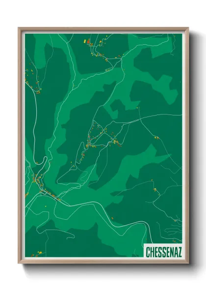 Une affiche de carte sur Chessenaz
