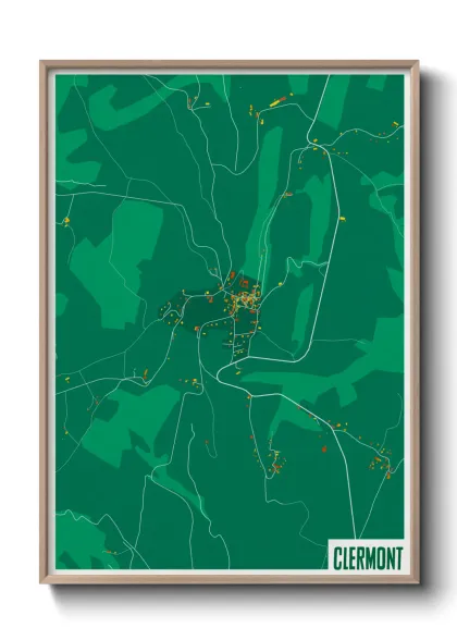 Une affiche de carte sur Clermont