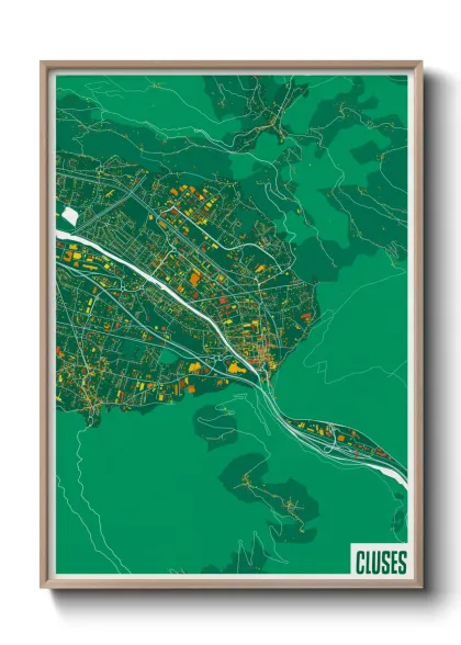 Une affiche de carte sur Cluses