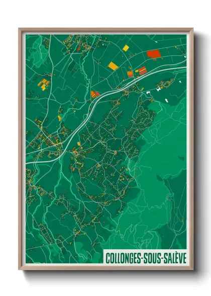 Une affiche de carte sur Collonges-sous-Salève