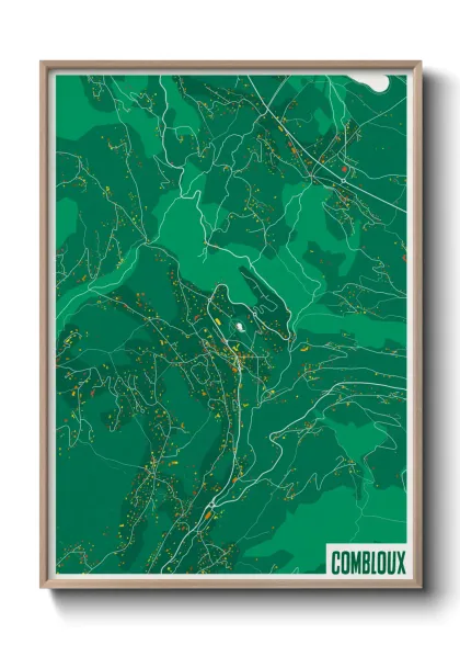 Une affiche de carte sur Combloux