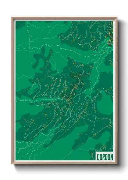 Une affiche de carte sur Cordon