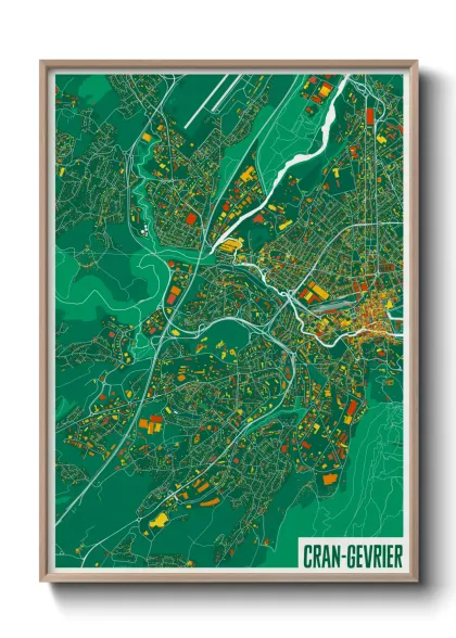 Une affiche de carte sur Cran-Gevrier