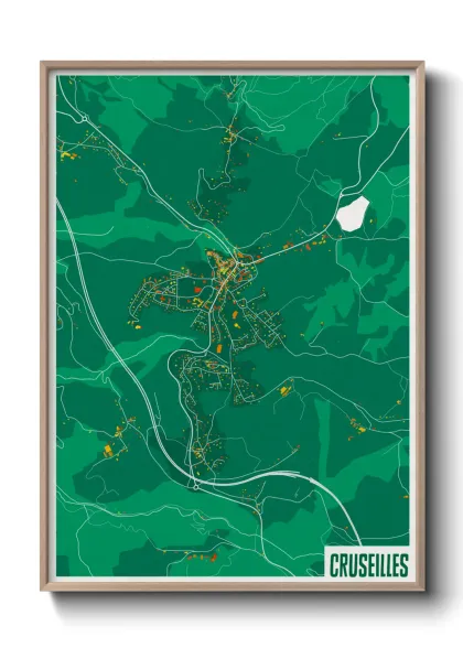 Une affiche de carte sur Cruseilles