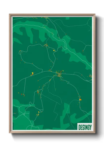 Une affiche de carte sur Desingy