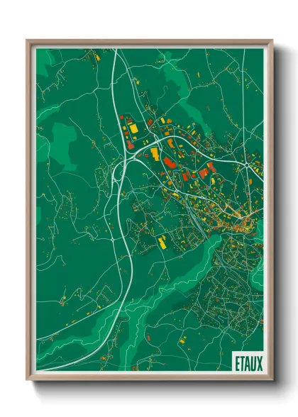 Une affiche de carte sur Etaux