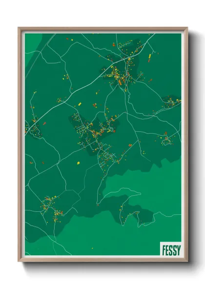 Une affiche de carte sur Fessy