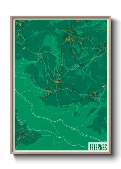 Une affiche de carte sur Féternes