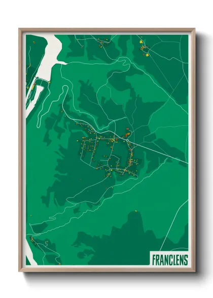 Une affiche de carte sur Franclens