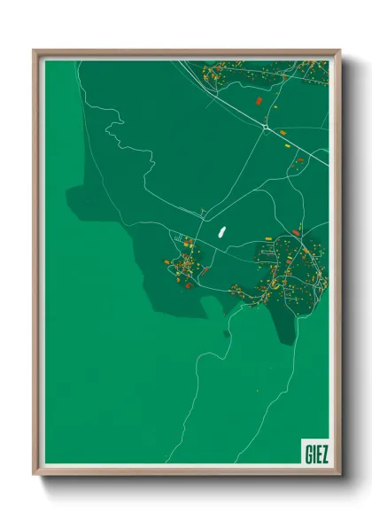Une affiche de carte sur Giez
