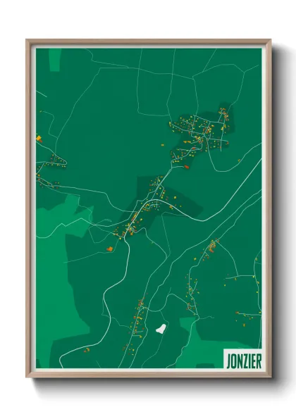 Une affiche de carte sur Jonzier