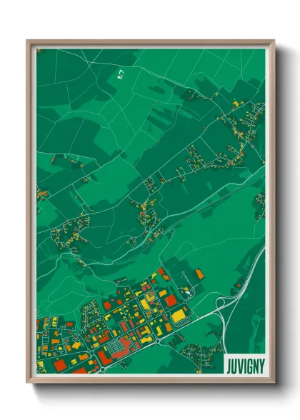 Une affiche de carte sur Juvigny