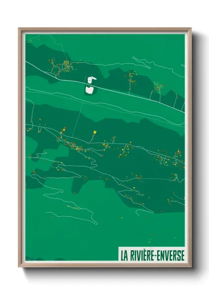 Une affiche de carte sur La Rivière-Enverse